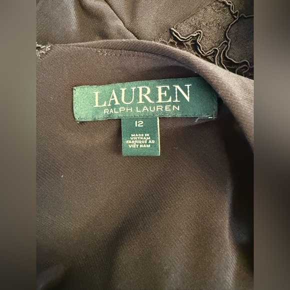 Ralph Lauren Black with lace detail fitted dress Size 12 - Picture 3 of 11